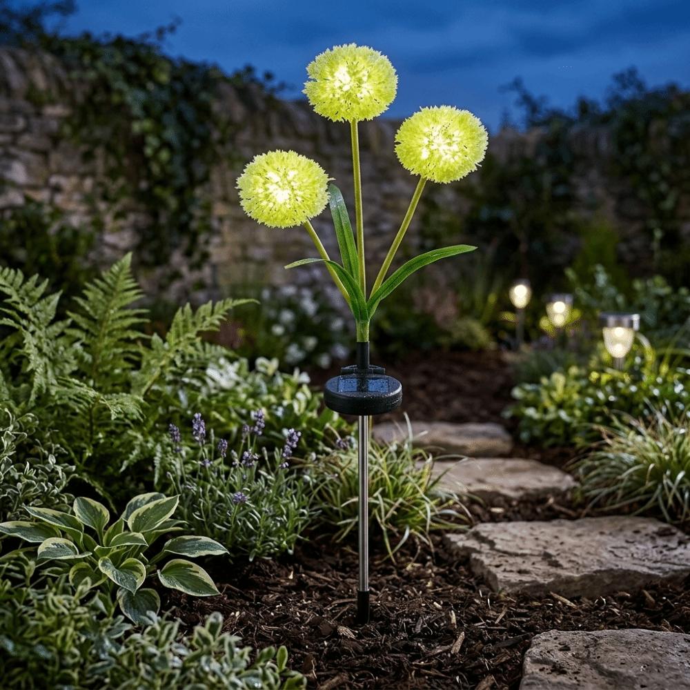 1/3 Heads Dandelion Lights Solar Powered Solar Yard Lights New Insertion Decorative Lamp