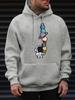 2025 Men's Hooded Sweatshirt Oversized Street Pullover with Astronaut and Planets Geometric Print Autumn and Winter Casual Wear