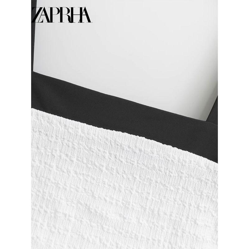 Zaprha 2025 Pure Desire Balloon Style Texture Straight Collar Short Sling Dress Small Slim Looking 5067171