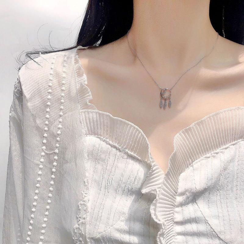 

Ожерелье с кисточками в виде лунного диска и капель воды для женщин, модная нишевая женская цепочка на ключицу в холодном стиле