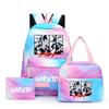 3Pcs/set Anime Naruto Canvas Backpack for Girl with Lunch Bag Pen Case Backpack Student Back To School Backpack Rucksack Mochila