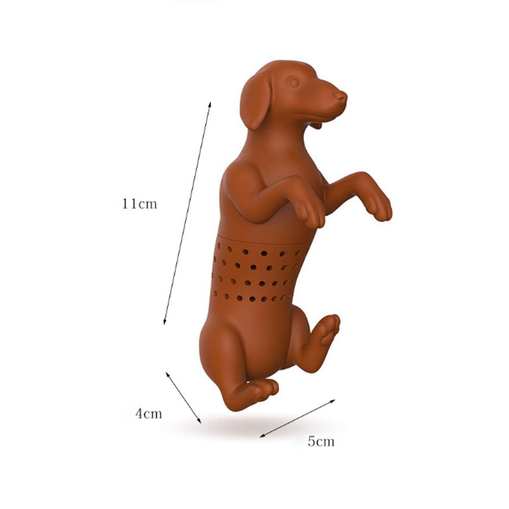 Silicone Dachshund Tea Infuser Cute Dog Shape Tea Strainer for Loose Leaf Black