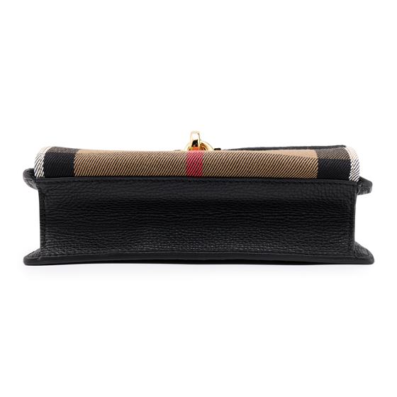Burberry Karomuster Schnallenverschluss Rindsleder Schulter Crossbody Tasche für Damen in Schwarz und Braun