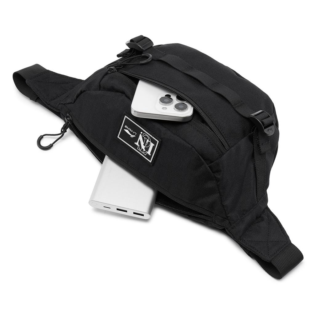 New LiNing Sports Life Collection Polyester One Shoulder Crossbody Fanny Pack Regular Unisex Black ABDV215-1