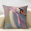 Cute Funny Goose Duck Art Cushion Cover Natural Linen Organic Fabric DoubleSided Printing Room Sofa Decor Pillow Case
