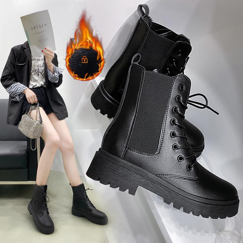 Classic Casual Women's Shoes 2024 New Spring and Autumn British Style Motorcycle Boots Thick Soled Comfortable Retro Short Boots