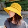 Foldable Raw Edge Fisherman Hat Sunshade Sun Protection Cap Versatile Thin Bucket Hat  Women