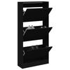 VidaXL Shoe Cabinet Black 60x21x125.5 Cm Engineered Wood 839897