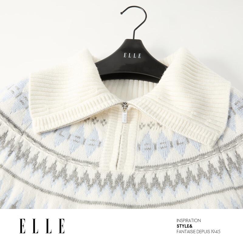 ELLE Women's Fair Isle Pullover Sweater