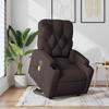 Electric Massage Chair with Lift Assist Dark Brown Fabric