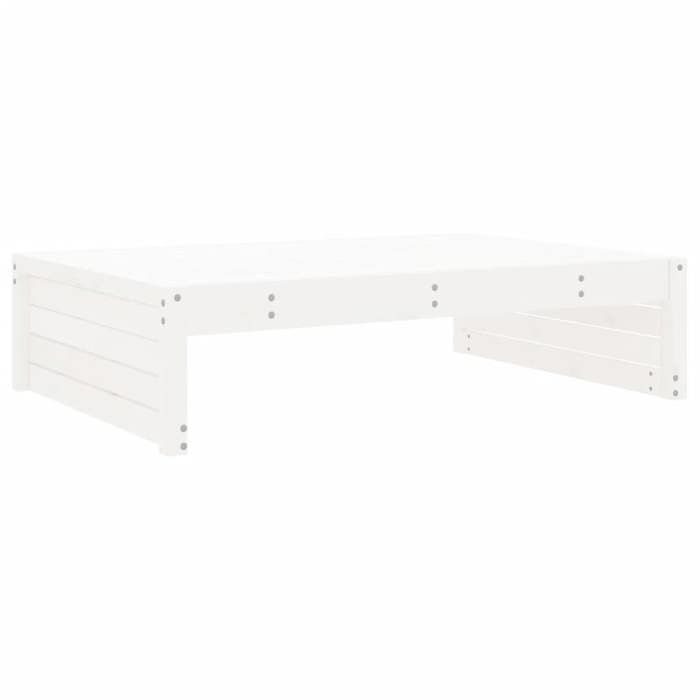 VidaXL Repose-pied de Jardin, Siège avec Cadre en Bois, Table Basse, Tabouret de Terrasse Patio Balcon Extérieur, Blanc Bois 825752