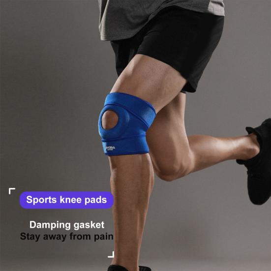 Genunchiera deschisă pentru rotula, anti-alunecare, reglabilă, respirabilă, pentru bărbați și femei, drumeții, baschet, ciclism, alergare, artrită, durere, suport, genunchiera, tampoane, maneca, wrap