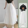 Chiffon Wide-leg Pants Spring and Autumn Pants Women's Loose and Thin Loose Black High-waist Culottes Nine-point Pants