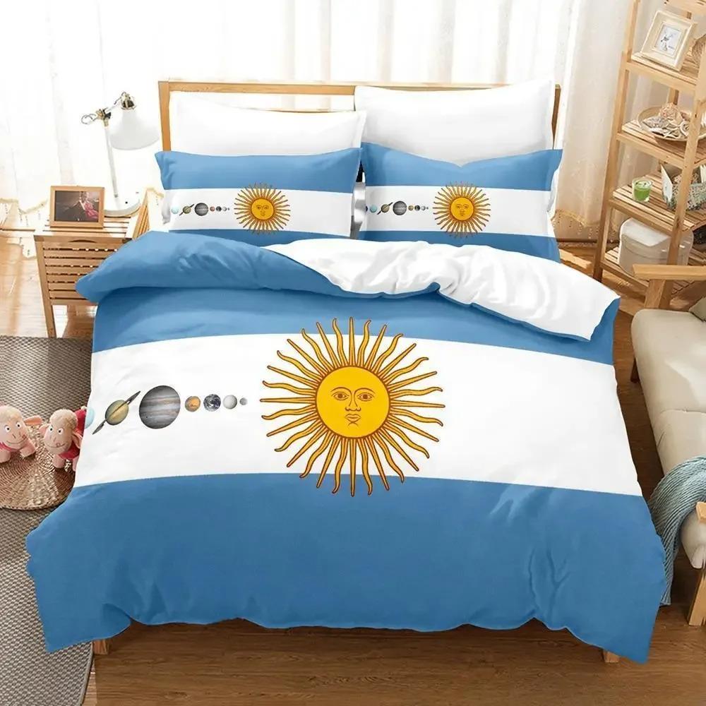 Argentina Flag Bedding Set Single Twin Full Queen King Size Bed Set Adult Kid Bedroom Duvetcover Sets 3D Print Bed Sheet Set