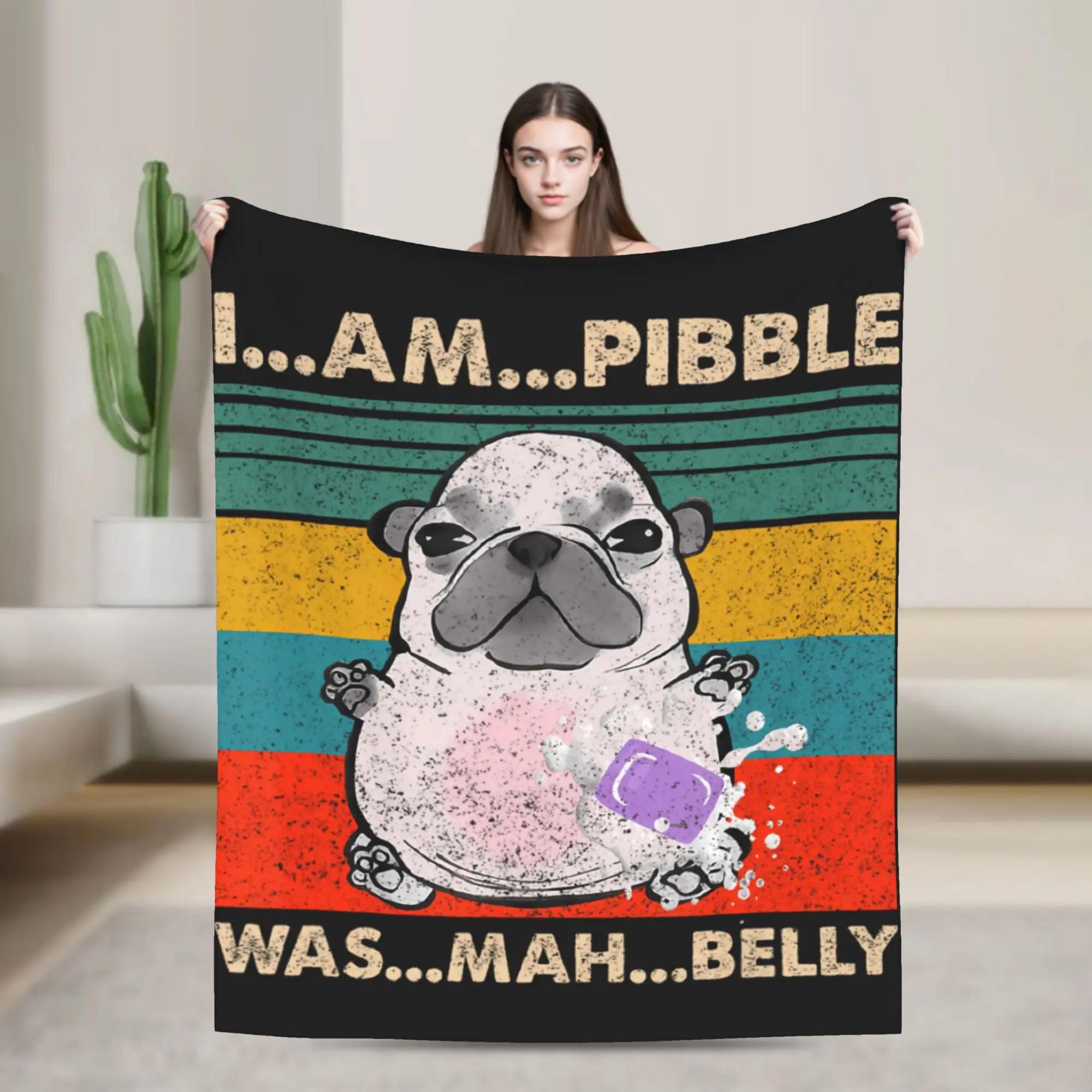 Weiche Flanelldecke für Kinder Erwachsene Niedliches Pitbull Hund Kunstdesign Lustiges Meme Humor Perfekt für Sofa Bett Reisen 100x150cm