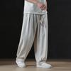 Men Loose Wide Leg Casual Long Pants Chinese Style Plus Size Trousers