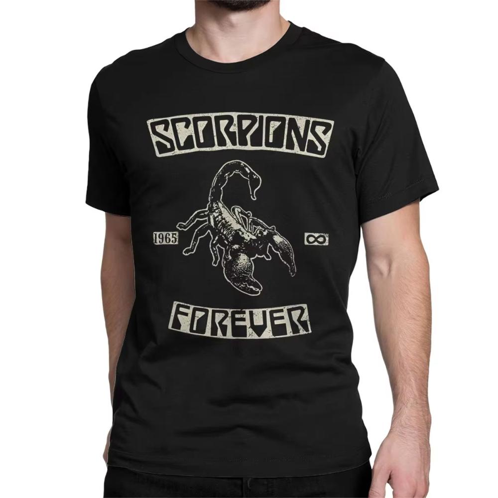 Men Women Printed T-Shirt Heavy Metal Scorpions Cotton Tees Short Sleeve Hard Rock Band T Shirt Round Collar Clothes Graphic