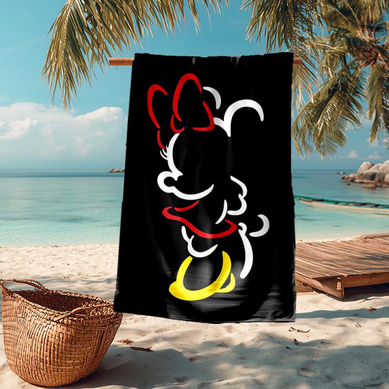 Ultra-Soft Beach Towel with Minnie Theme,Ideal for Pool - Camping, Diving - Perfect Travel Essential, Vibrant Beach Towel.