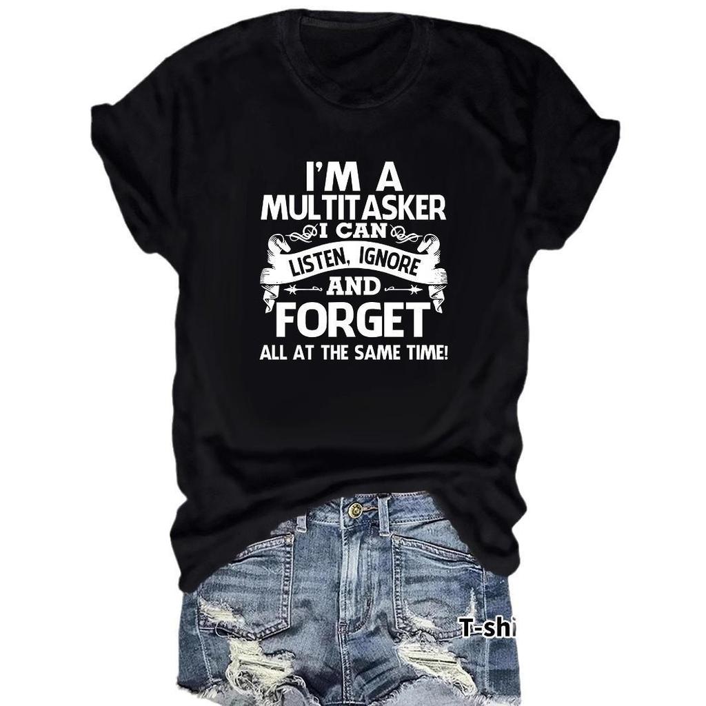 European & American Summer I'MA LIS Round Neck Short Sleeve Casual Fashion T-Shirt
