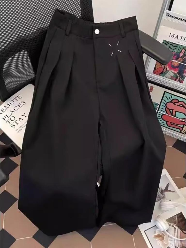 Men's Wide,leg Dress Pants, High,waisted, Draped Casual Pants