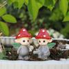 2-tlg. Leuchtende Flügel Pilz-Elfen, Garten Bonsai Pilz-Elfen-Ornament, Harz-Handwerk