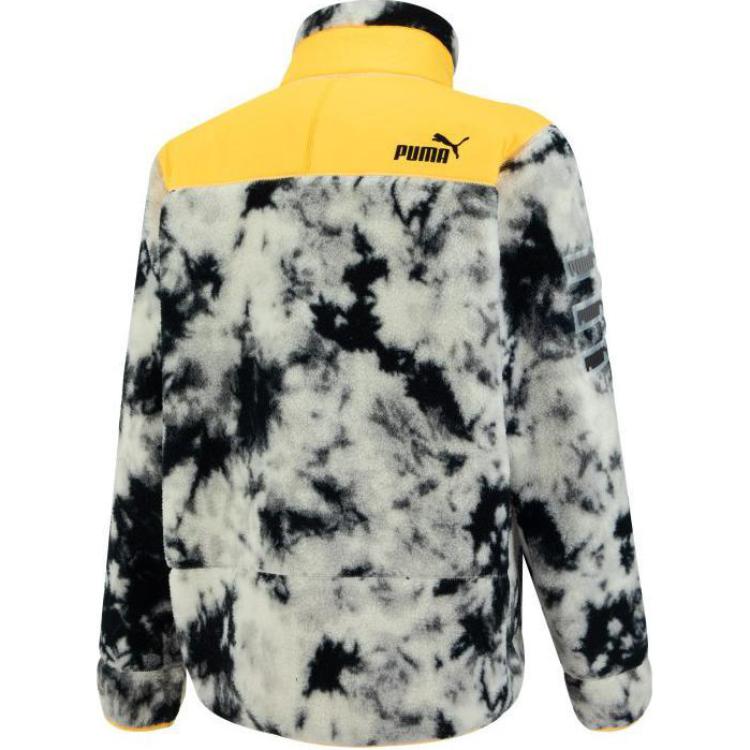 Puma Winterized Fleece Jacket With Brand Logo Unisex Outerwear White 539708-65