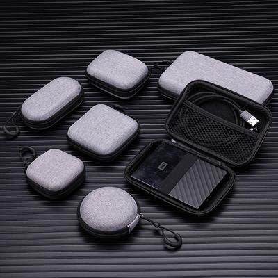 Mini Grey Digital Storage Bag Hard EVA Case Portable Electronics Organizer for USB Cable Charger U Stick Travel Accessories