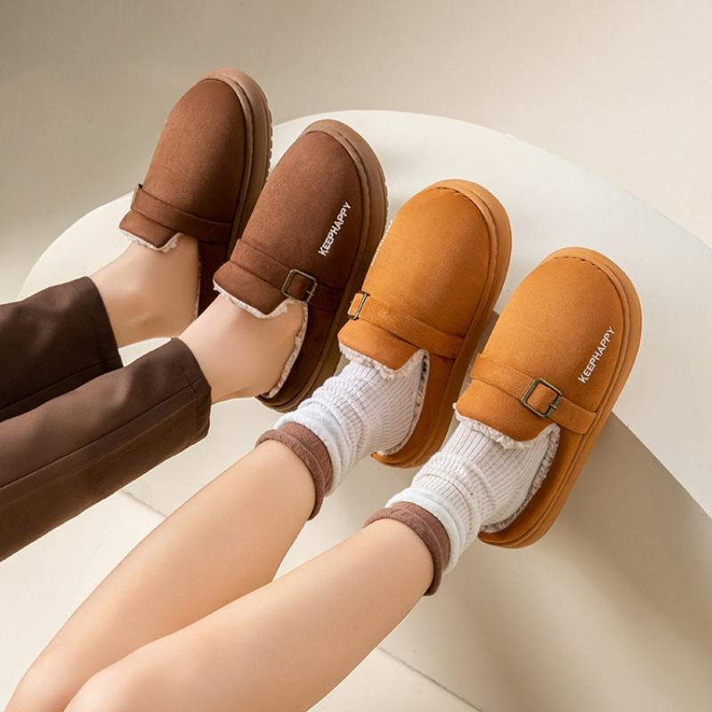 Fashion Fashion Women Indoor Fluffy Slippers for Autumn and Winter Thick Sole Anti-Slip Light Weight Couples House Floor Cotton Shoes