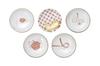 Marusan Kondo Small Microwave Auspicious 00471 Plates, 5-Piece Set, Safe, Gift, Design,
