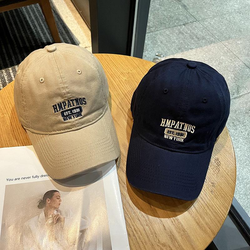 Casquette de baseball brodée de lettres coréennes pour femmes hommes coton doux réglable casquette à visière décontractée couleur unie snapback casquettes de soleil
