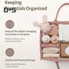 Geantă Organizator Portabil pentru Scutece de Bebeluș cu Mâner Capacitate Mare Multifuncțională Prietenoasă pentru Călătorii Geantă de Mână pentru Depozitarea Lucrurilor Esențiale pentru Bebeluș