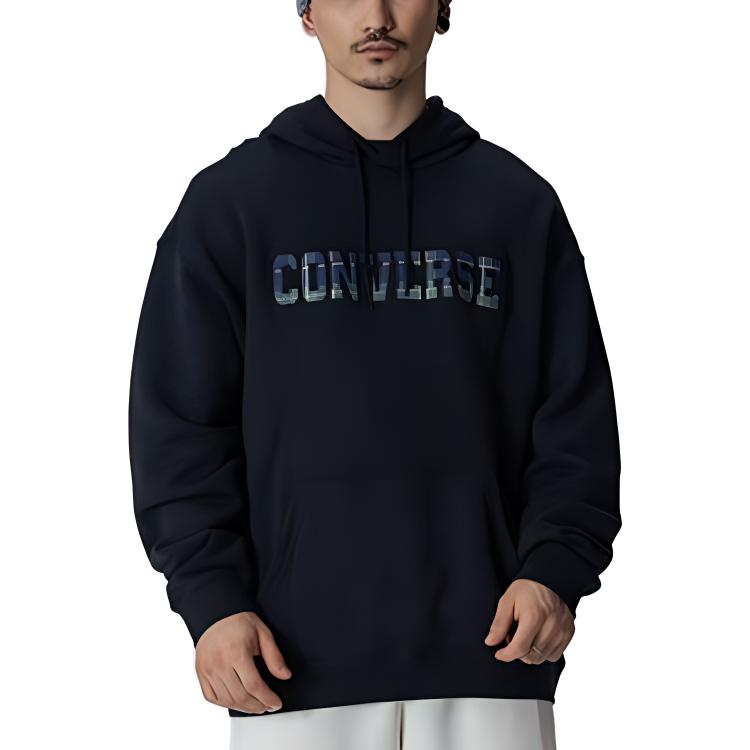 Men's Converse Sweatshirts Men's Black Hooded Moderate Regular