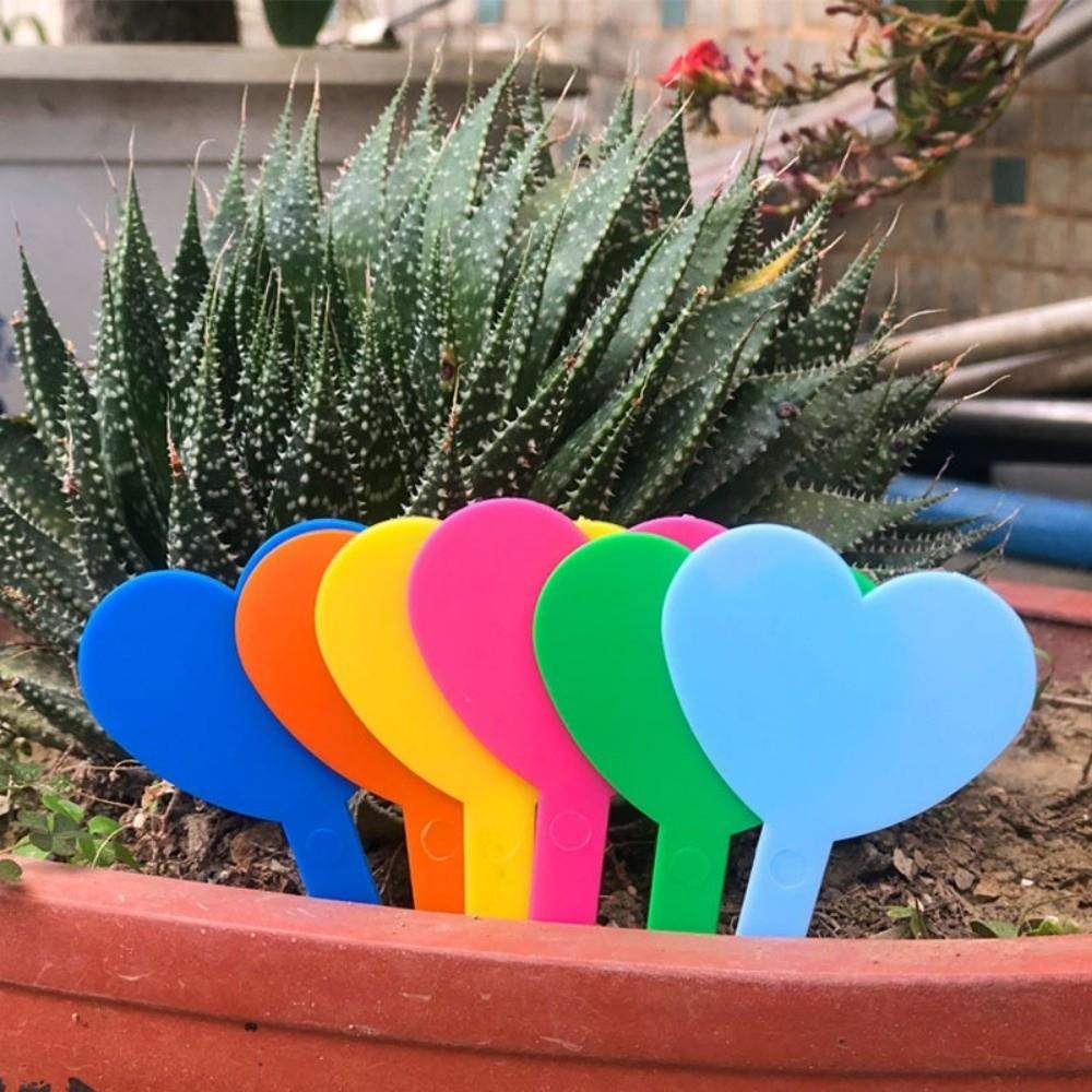 100PCS Heart Shaped Plant Labels Tags Reusable Succulent Signage  Garden Flower Pots