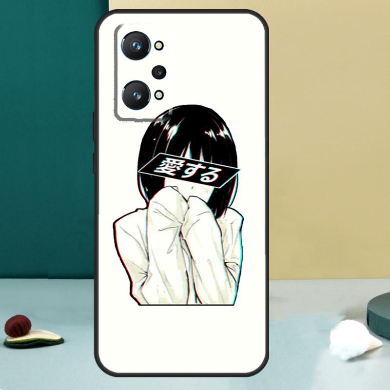 Sad Japanese Aesthetic Art For Realme GT 6T 5 6 GT 7 Pro C67 C75 C61 C55 C53 C51 C21Y C25S 10 11 12 13 14 Pro Plus Case
