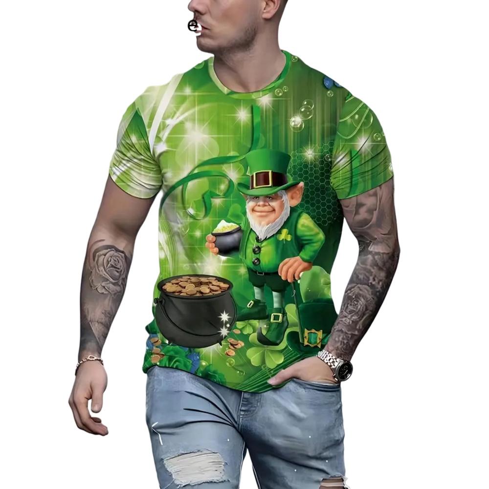 

Забавные рождественские футболки для мужчин, летняя модная мужская одежда, футболка с коротким рукавом и 3D-принтом, винтажная уличная футболка L