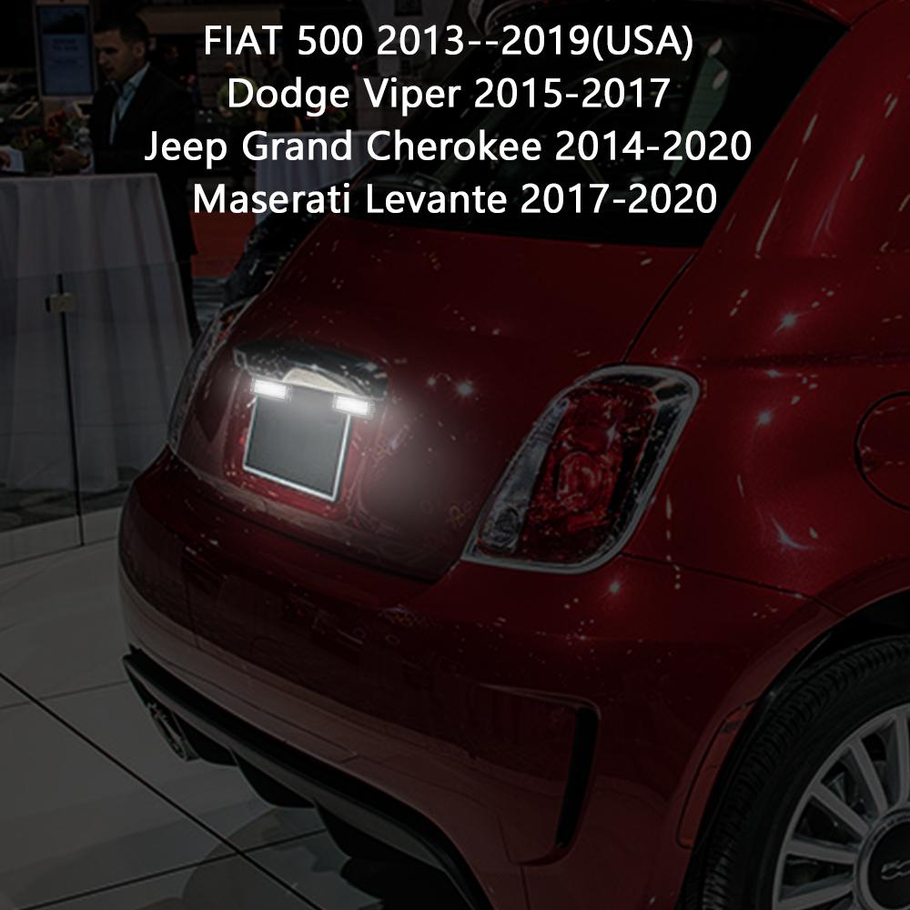 2Pcs 50000H LED Interior 5700K White 12V 0.17A License Lamp LED License Number Plate Light Car Lamp for FIAT 500C 2013--2019
