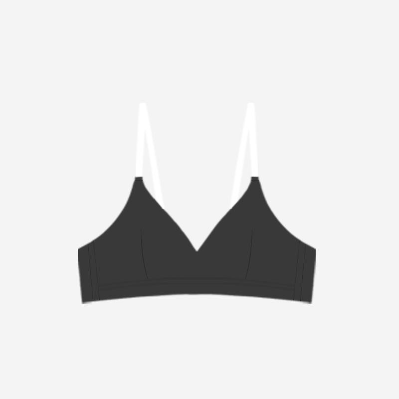 Underwear Women's Summer Thin Section Without Steel Ring French Triangle Cup Girl Cotton Bra Soft Support Gather Bra