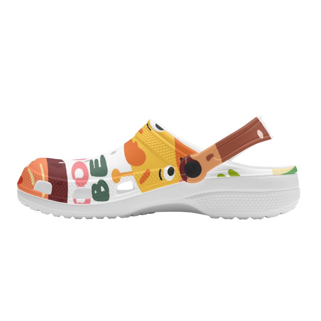 Unisex EVA Beach Shoes Colorful Printed Ventilated Easy Clean Slip On Beach Shoes Pool Area Bathroom Home Walking Shoes Beach Wear