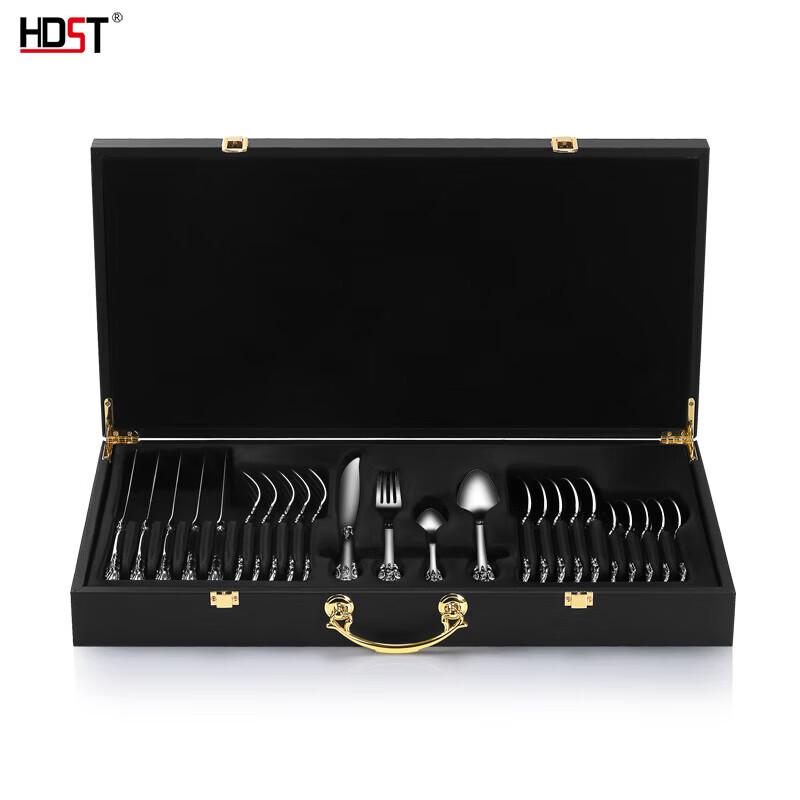 

Huadian Shizong French Palace 24-Piece Stainless Steel Cutlery Set with Wooden Box