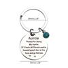 Stainless Steel Keaychain Aunt Appreciation Mothers Day Jewelry Round Pendant Keyring for Aunt Godmother Present