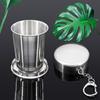 Portable Stainless Steel Collapsible Cup with Keychain