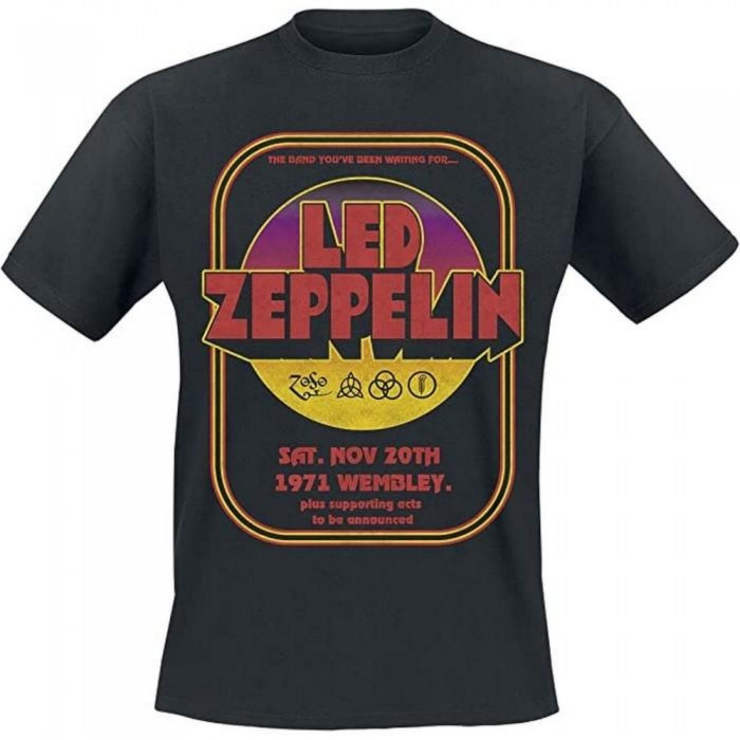 

Led Zeppelin Unisex Adult 1971 Wembley T-Shirt S чёрный
