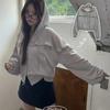 The Pink Loose Fit 2way Frill Hood Zip Up