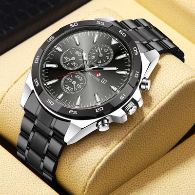 Classic Business Men's Watch Large Dial Watch Multi-dial Watch Quartz Watch Calendar Watch Stainless Steel Watch