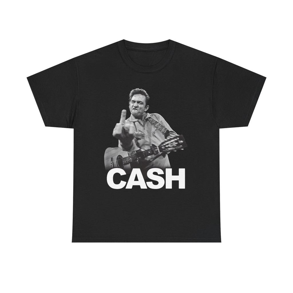 Maglietta Grafica Johnny Cash Vintage Poster Country Unisex Cotone Pesante
