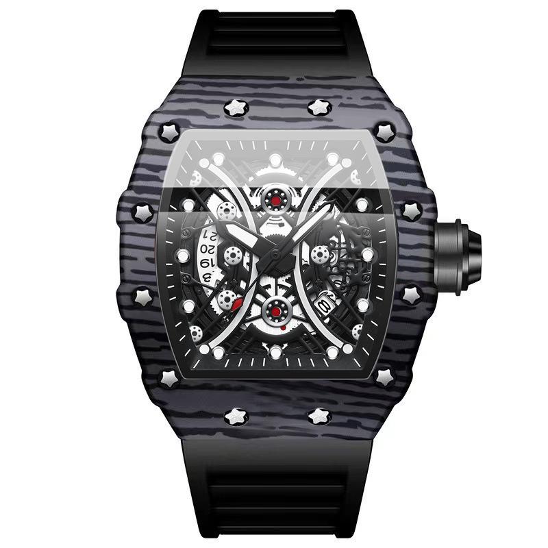 Binbang Men s Silicone Barrel Luminous Fashion Sports Watch