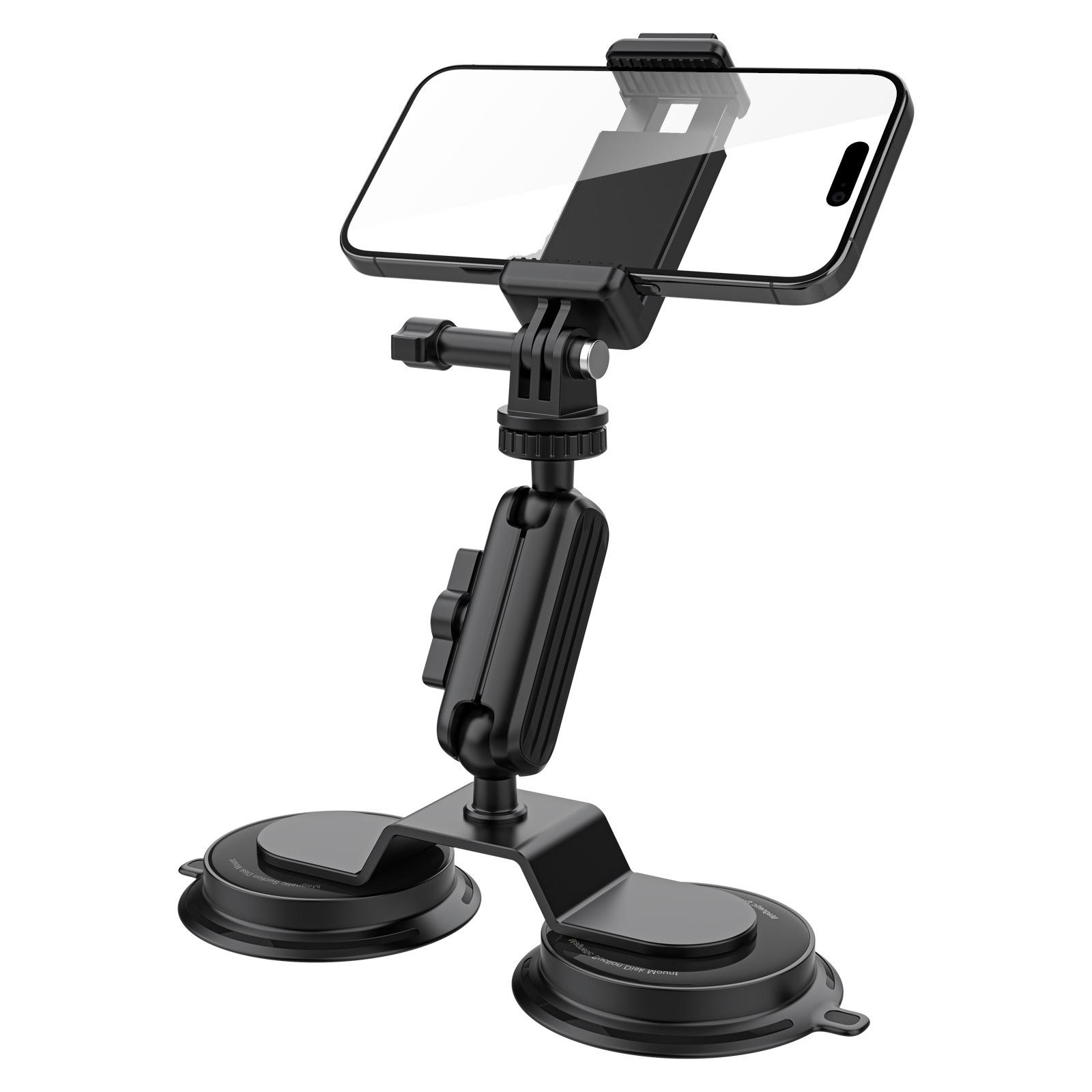 K03-2 For Insta360/GoPro Action Camera Bracket Magnetic Dual Suction Cup Rotatable Camera Stand A