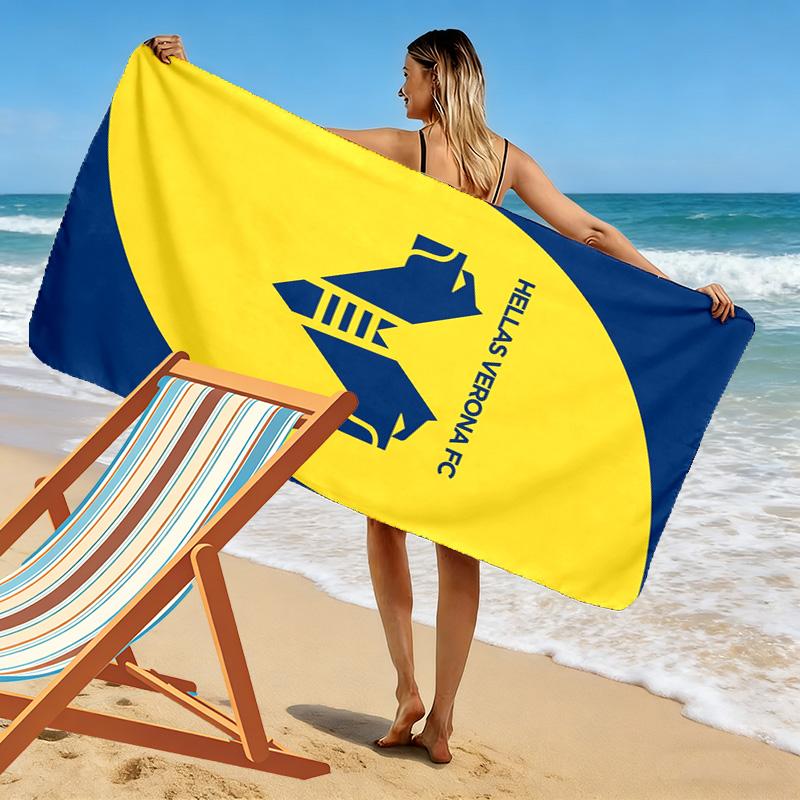 Asciugamano da Spiaggia Stampa Hellas Verona, Asciugamano Grande Morbido Asciugatura Rapida per Spiaggia Campeggio Nuoto