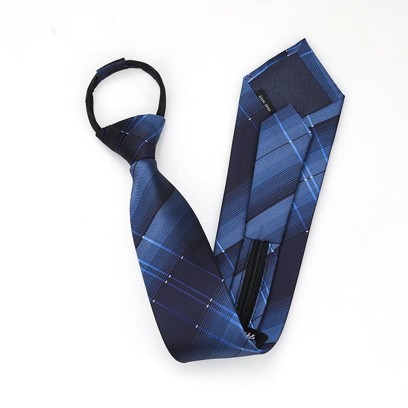 Black Zipper-Free Lazy Blue Men And Women Business Dress Interview To Work Groom Wedding Korean Version Narrow Tie