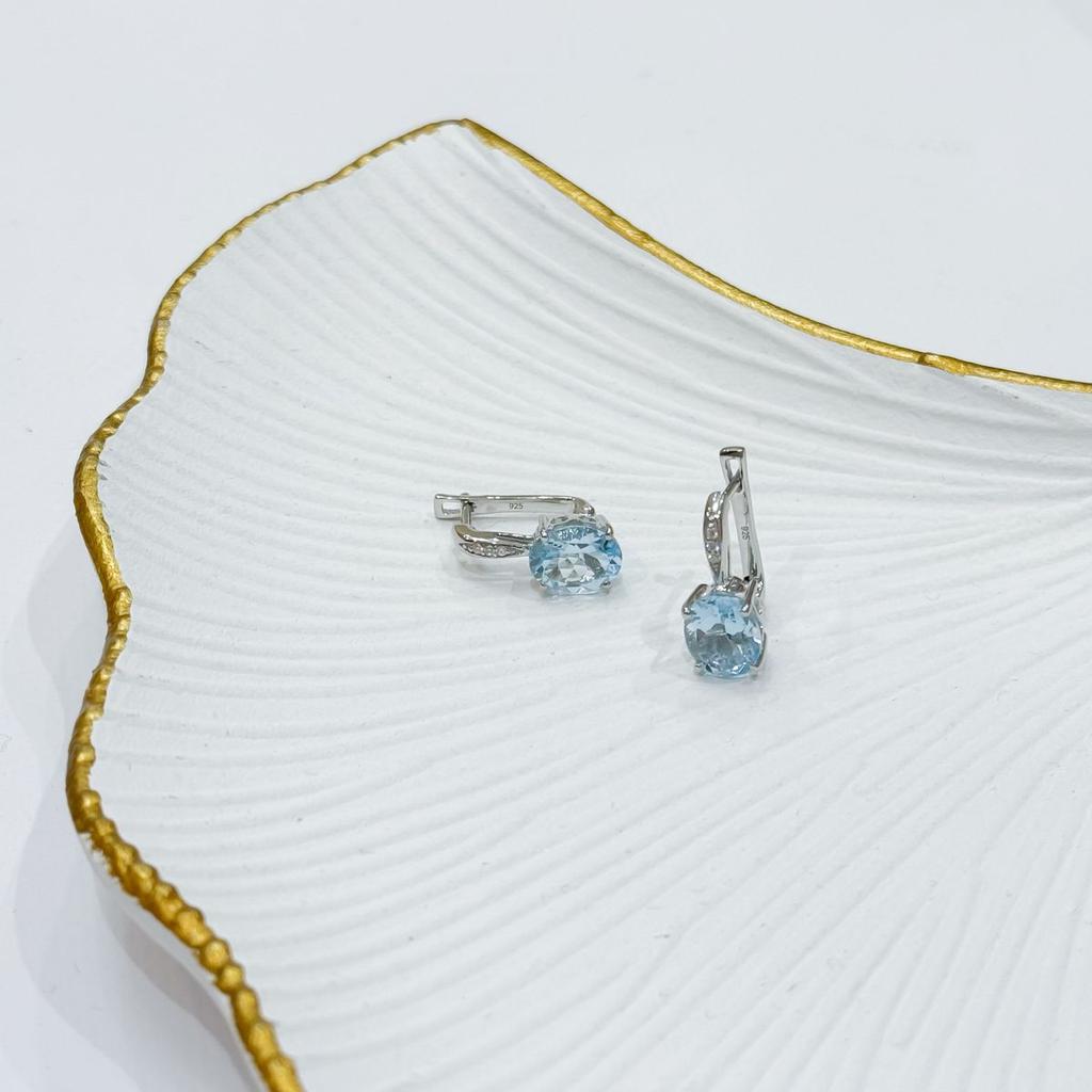 Серебряные серьги с натуральным топазом 6.173ct (2171645)